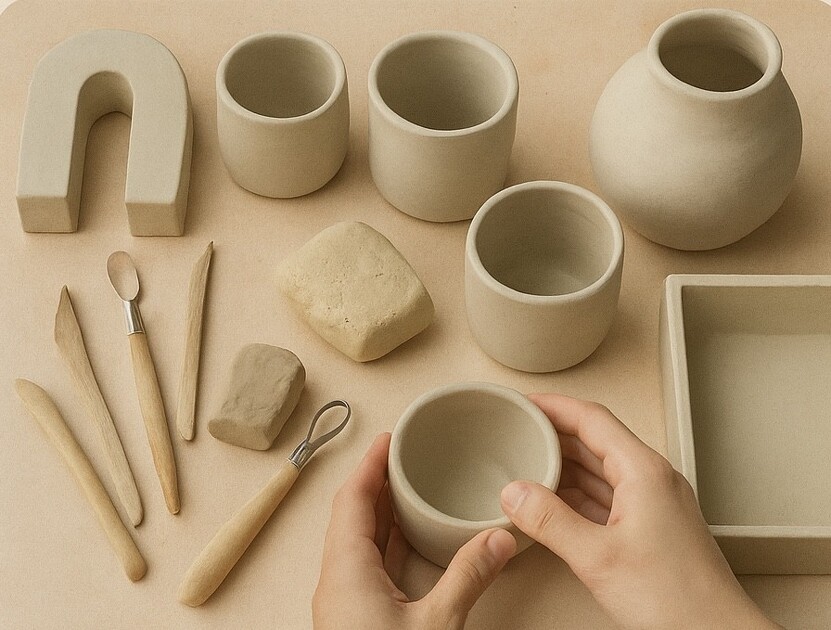 Atelier modelage et atelier peinture sur pièce tournée à la main avec EunJoo Ceramik_Les Carroz-d'Arâches