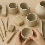 Atelier modelage et atelier peinture sur pièce tournée à la main avec EunJoo Ceramik_Les Carroz-d'Arâches