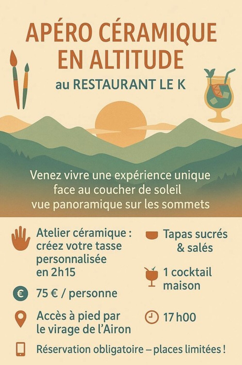 Sunset Ceramics & Tapas at Altitude_Les Carroz-d'Arâches