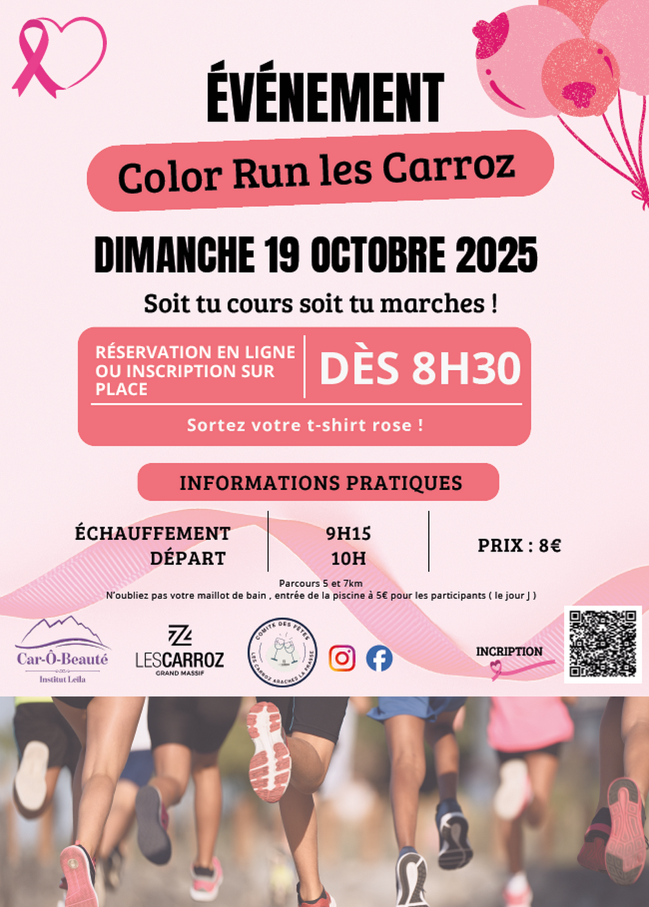 Color run pour octobre rose_Les Carroz-d'Arâches